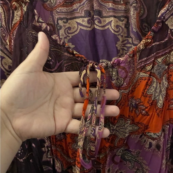 Xhilaration  Y2K Bohemian Paisley Dress in Purple and Orange - Picture 8 of 14